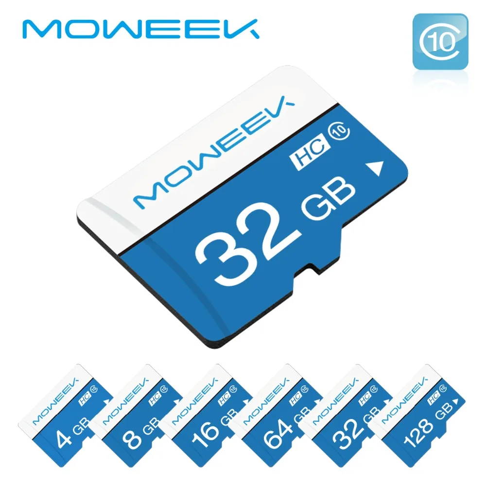 Moweek Micro SD карта 32 ГБ Class 10 карт памяти 8 ГБ 16 ГБ 64 ГБ TF карты 128 ГБ флэш-памяти microsd для смартфонов