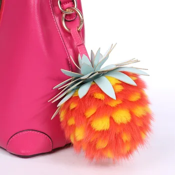 

Epackfree 15cm 20colors fox fur Pineapple Ananas Fruit Pendant POM Charm Purse Bag Car Keyring Key Chain Wedding Party