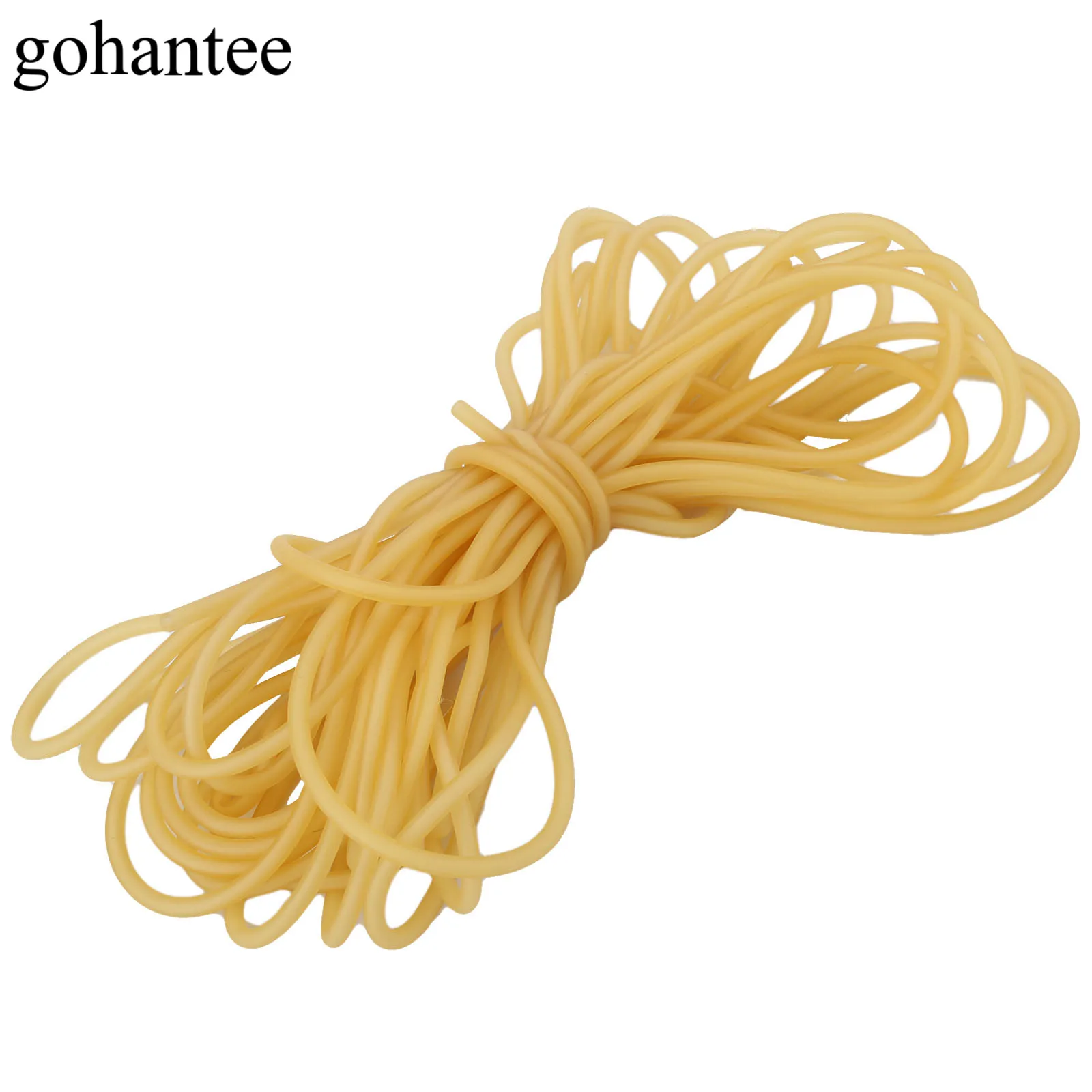 

gohantee Yellow 10M Natural Latex Rubber Tube ELASTICA Bungee for Hunting Slingshot Catapult 2mmX4mm 2040 Sling Rubber Band Tube