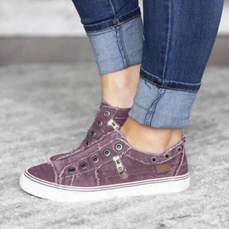 HEFLASHOR/Женская обувь; кроссовки; повседневная обувь; женские кроссовки на плоской подошве; простая обувь из вулканизированной кожи - Цвет: purple