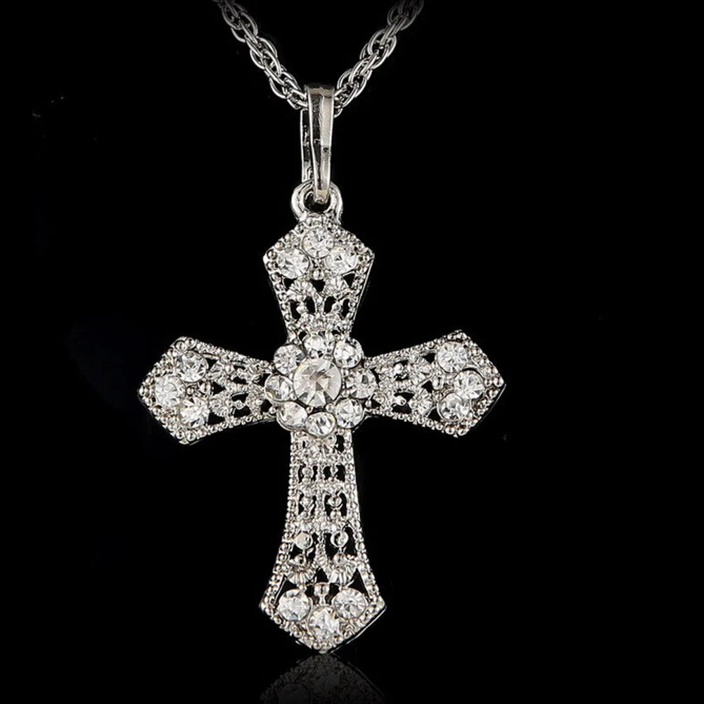 Модное ожерелье с кристаллами и кулонами для женщин ювелирные изделия|cross