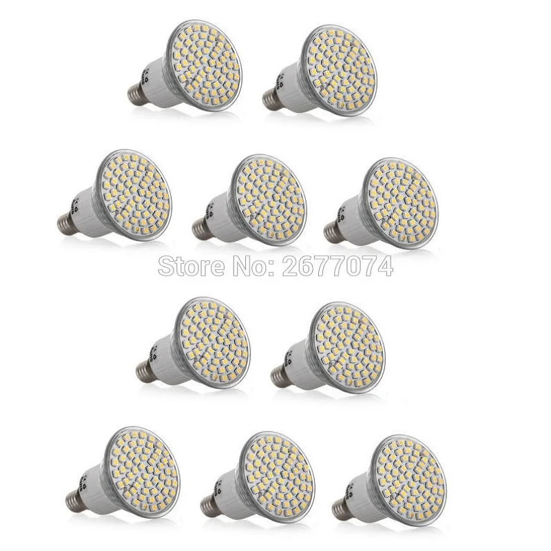 

E14 60SMD 3528 550-600LM AC220V Warm White/White Dimmable/Decorative LED Spotlight 10PCS JTFL155