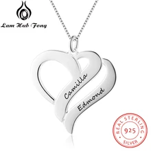 Promise Real стерлингового серебра 925 ожерелья на заказ и подвески ручная работа 2 названия для женщин Подарок на годовщину вечерние события