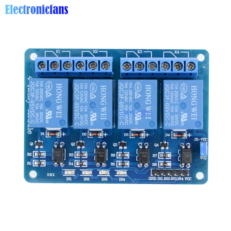4 Канальный Релейный Модуль 5 В для Arduino канальная оптопара релейная плата