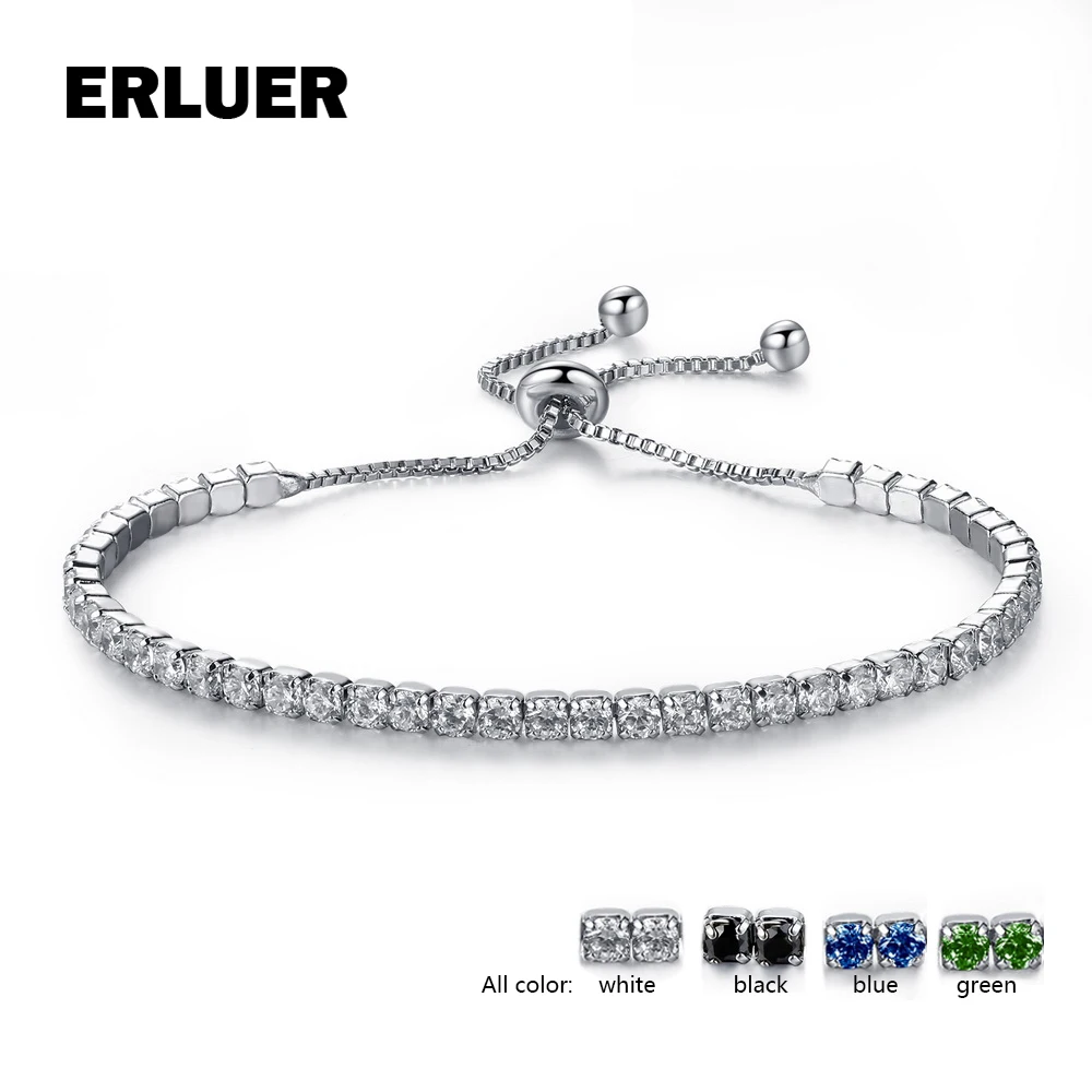 Женский браслет цепочка с фианитами 4 цвета|bracelets for|chain braceletsilver bracelet |
