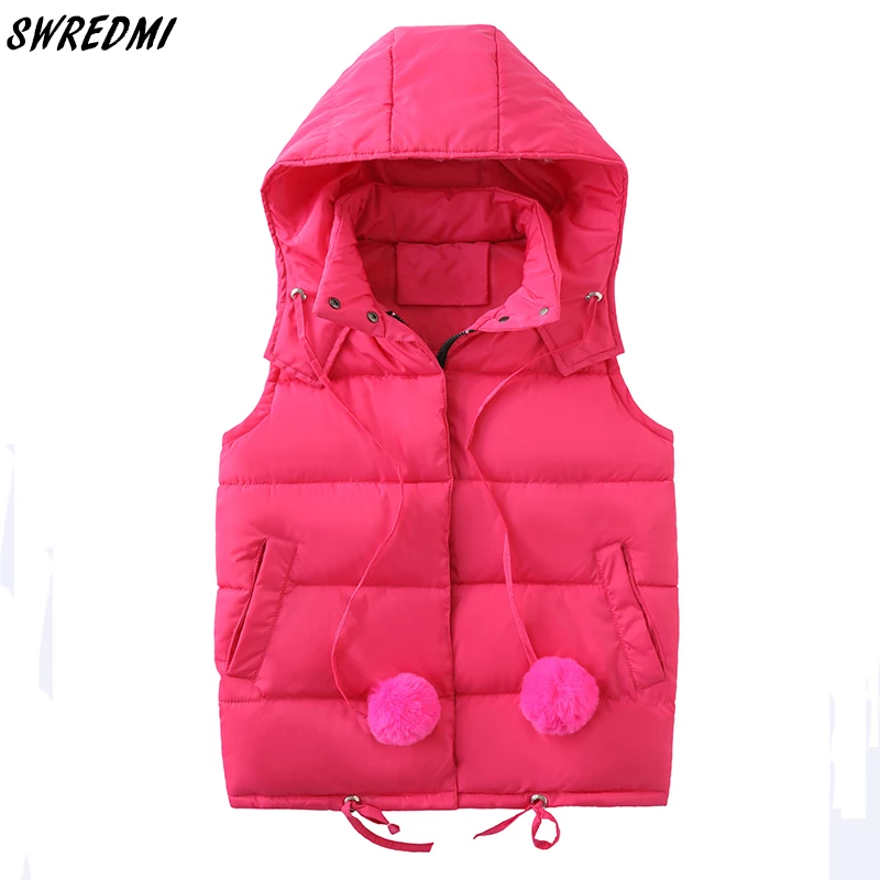 SWREDMI 2019 Autumn Thicken Warm Vest For Girls Outerwear Down Cotton Sleeveless Winter Jackets And Coat Plus Size Waistcoat Top