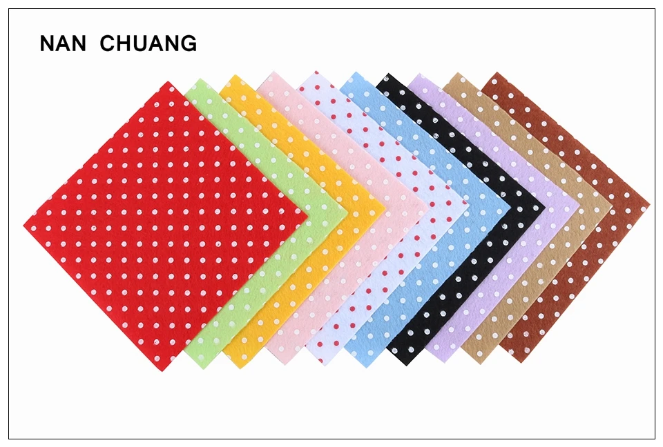 Nanchuang 1 мм Толщина точка тисненный без узоров Войлок Ткань для DIY ручной работы кукла& Crafts Материал 10 шт./упак. 30x30 см