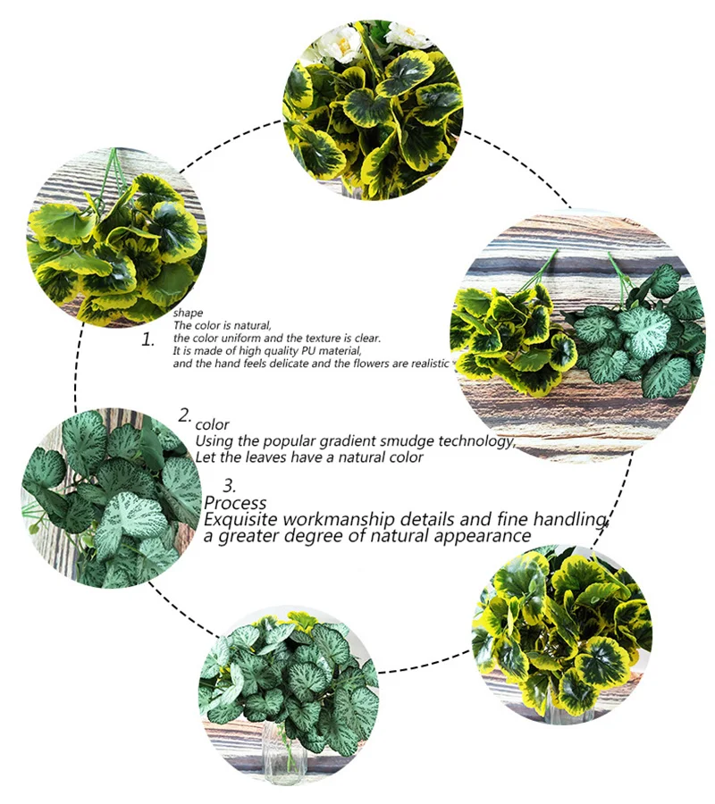 Flone Artificial Latex Small Flower Bouquet Fake Flowers 35cm Artificial Sea Otter Leaf Home Living Room Flower Art Decoration (2)