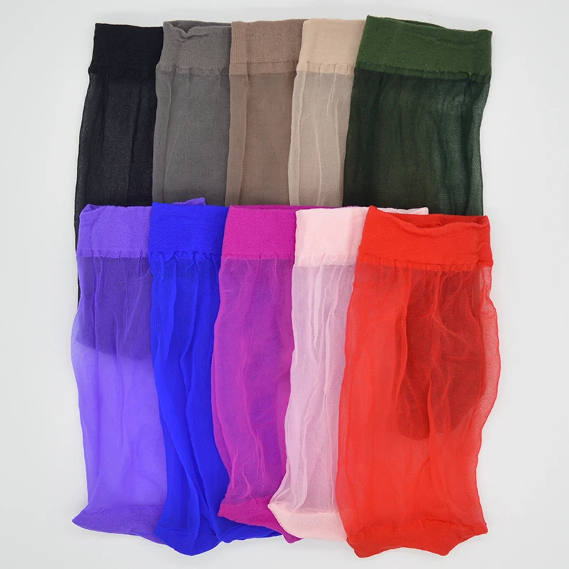 

10 Pair/lot Candy Color Solid Transparent Thin Women Crystal Silk Socks Nylon Fashion Ladies Summer Short Ankle Silk Socks