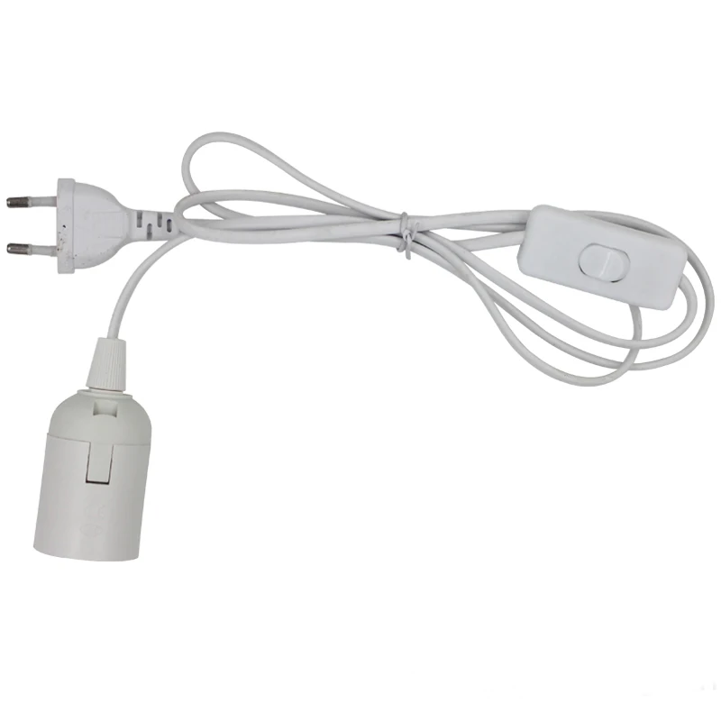 E27 Lamp Holder 303 Button Swith with White/ Black Suspension Extension