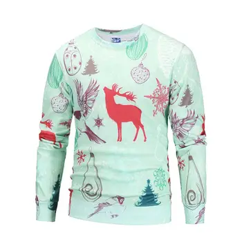 

Spring And Autumn Models Men Autumn Winter Printed Deer Long Sleeve Fashion Sweatshi Tops Blouse Fatos De Treino #AA