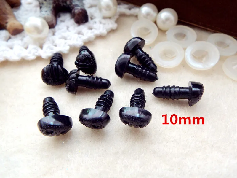 trolls doll 20pcs Safety Plastic Dog Noses Black Color 8mm/9mm/10mm/12mm/16mm can be chosen come with washers raggedy ann