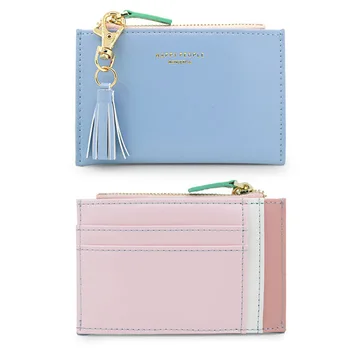 

Women Lady Wallets Purse Storage Bag Tassel Zipper PU Mini For Coin Money Cards AB@W3