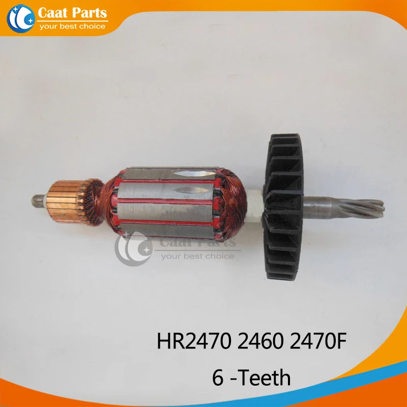 5 teeth armature rotor for makta hr2440 hr2453 use for motor generator drop shipping Free shipping! AC 220V 6 -Teeth Drive Shaft Electric Hammer Armature Rotor for Makita HR2470 2460 2470F,High-quality!