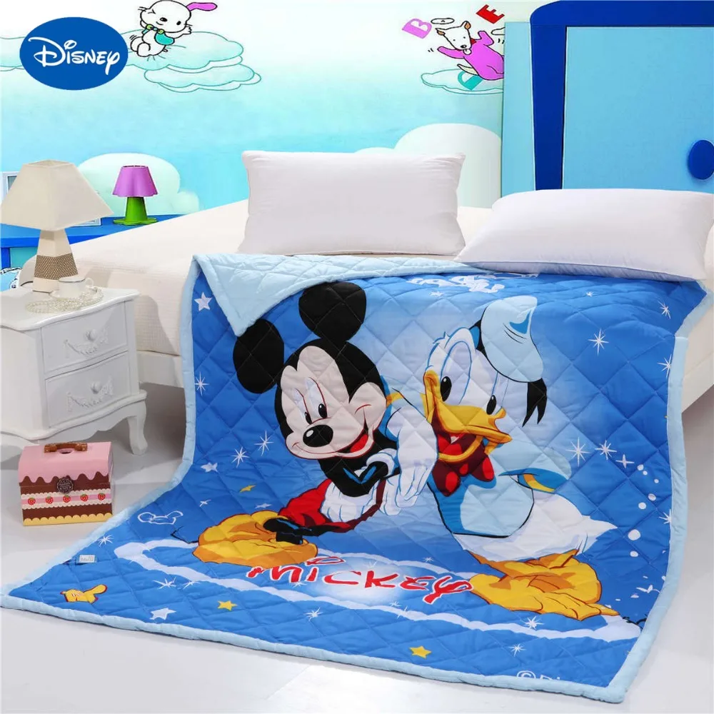 

Disney Cartoon Mickey Mouse Donald Duck Quilts Comforters Bedding Cotton Cover 150*200cm 200*230cm Soft Summer Boy's Home Blue