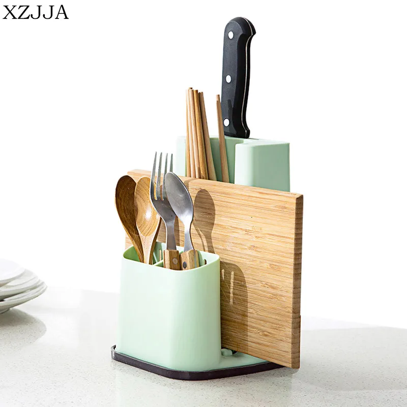 XZJJA Multifunctional Chopstick Spoon Fork Tableware Knife Storage Rack kitchen Chopping Board