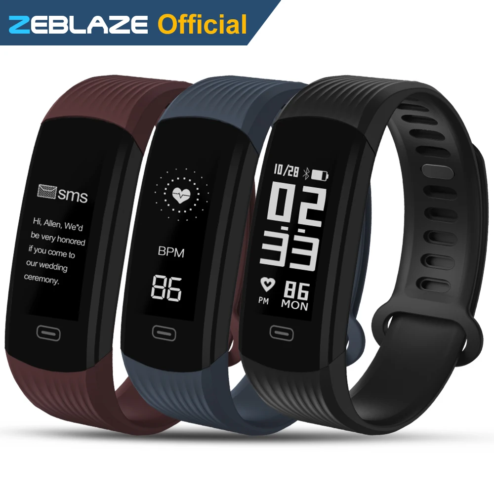 Zeblaze Plug Smart Wristband Continuous Heart Rate Monitor Long Battery