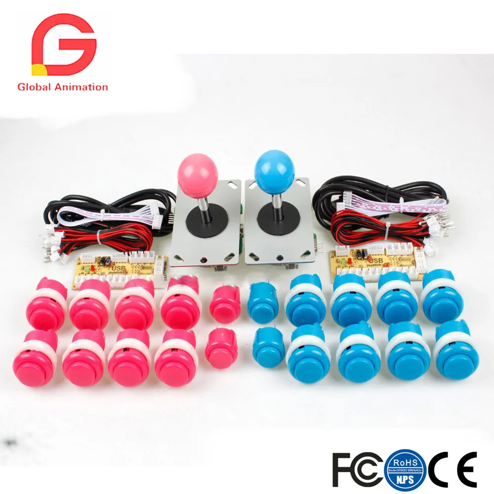 

Arcade Game DIY Accessories Kit For PC MAME Fighting Games And Raspberry Pi USB Encoder + 2x Joystick + 20x Push Button