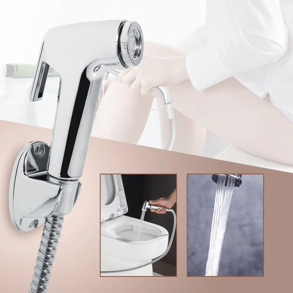 Toilet Shattaf Adapter Spray Handheld Bidet Shower Head Wall Bracket Hose Kit XG