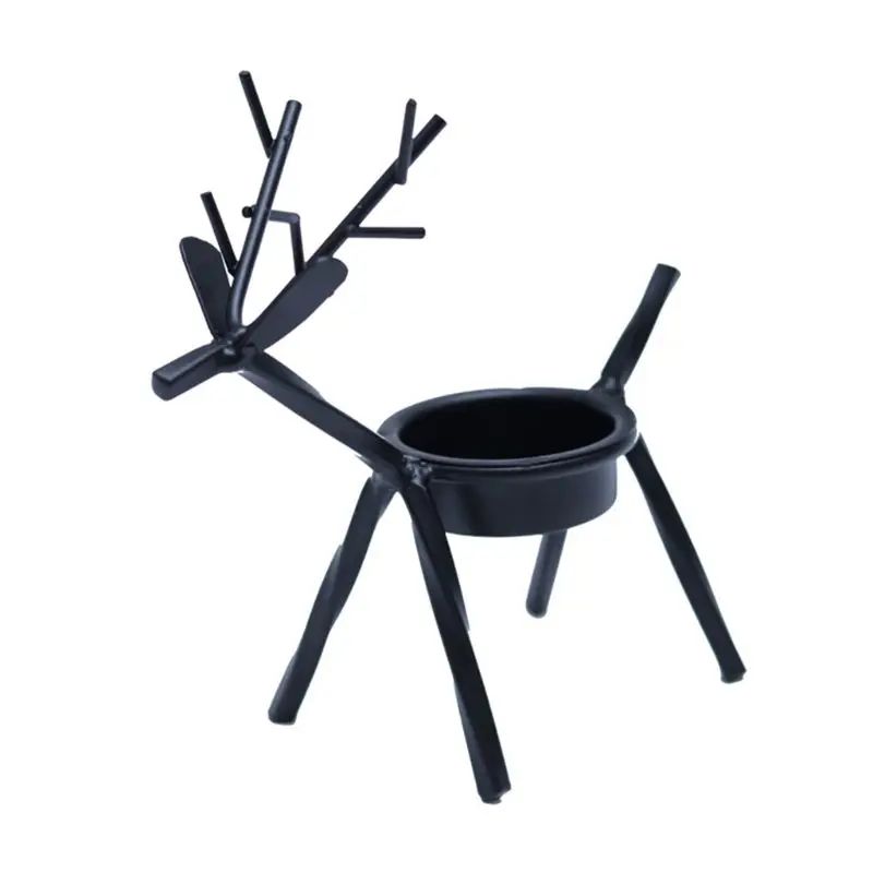 

Christmas Deer Iron Candlestick Candelabra Candle Holder Stand Wedding Party Home Decoration Art Gift
