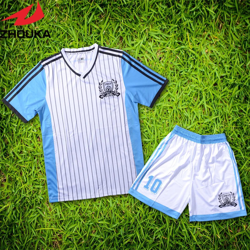 V Neck personal soccer uniform set customizing latest design sublimation soccer jerseys