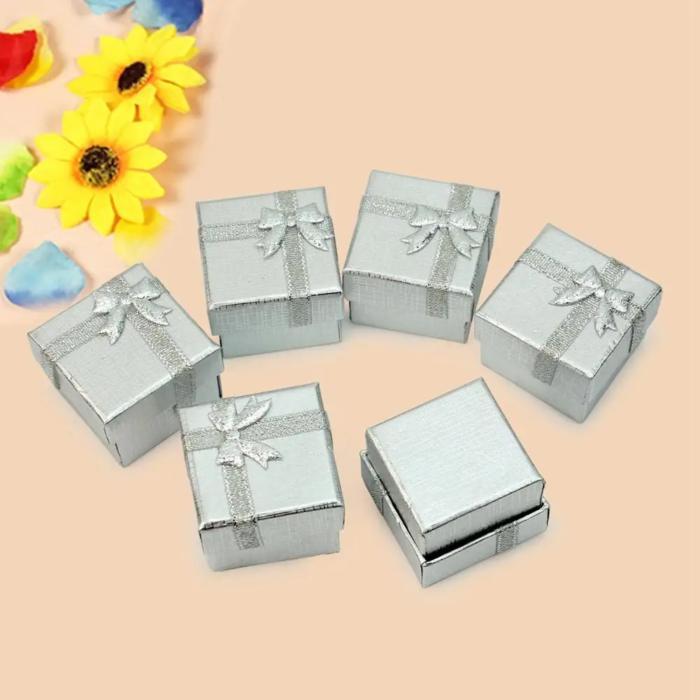 30PCS Bulk Lot Silver Square Jewelry Ring Gift Cardboard Box Present Case zxc 