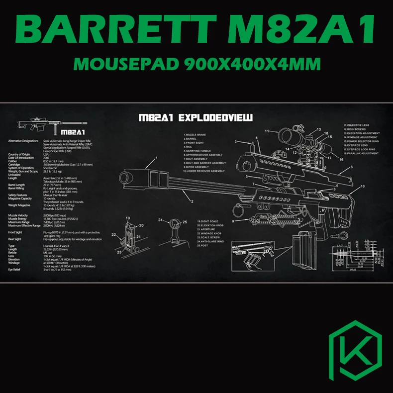 Механическая клавиатура коврик для мыши barrett m82a1 пистолет разборка 900 400 4 мм
