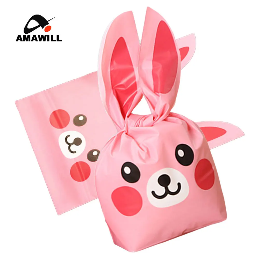 Amawill 100 шт. сумка для сладостей с кроличьими ушками милый кролик сумка для упаковки для свадебной вечеринки Новогодняя Подарочная сумка 7D