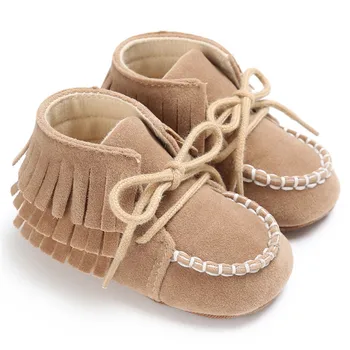 

2017 Fashion 2 Layer Tassels Baby Moccasin Newborn Babies Snow Boots Baby First Walkers Spring Autumn Baby Shoes 5-Colors Boot