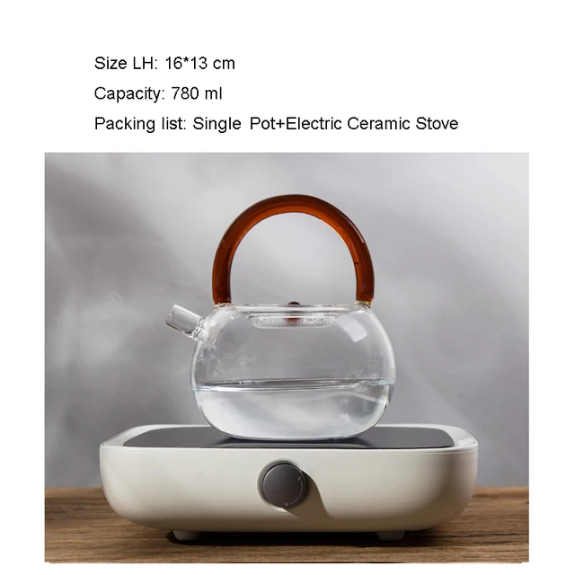 220V Electronic Tea Stove Heater + Teapot Set Warmer Electric heating