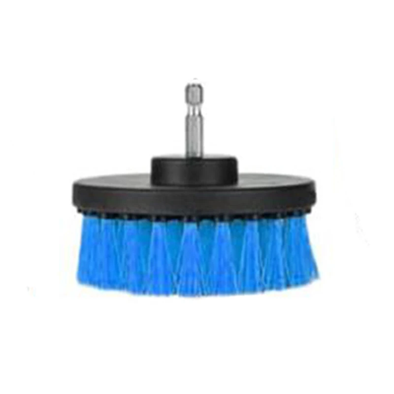 4inch Drill Cleaning Brush Power Scrubber Stiff Scrub Brush Bit Pad Bathroom Tile Tool, Blue