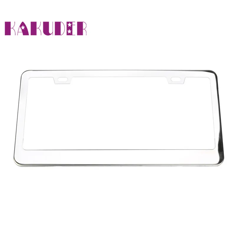 

2017 NEW 2 Pieces Stainless Steel Metal License Plate Frames Tag Cover Screw Caps Silver quality new safely 17JUNE7