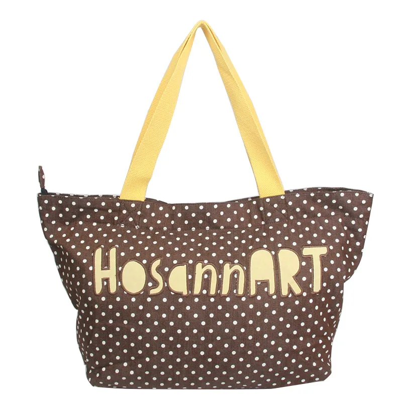 2017 Cute Women Tote Bag Premium Canvas Female Shoulder Bag Unique Dot