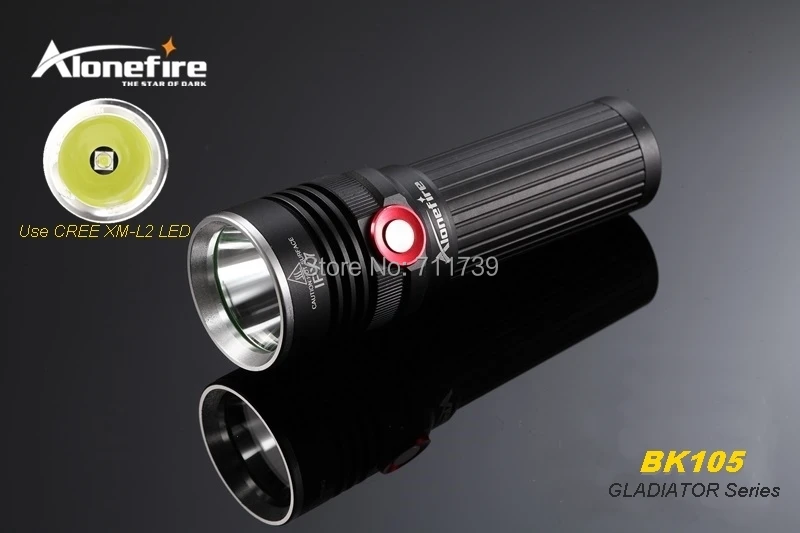 AloneFire GLADIATOR Series BK105 CREE XM-L2 светодиодный 3 режима плавная регулировка светодиодный фонарик для 1x18650/3 x AAA батареи