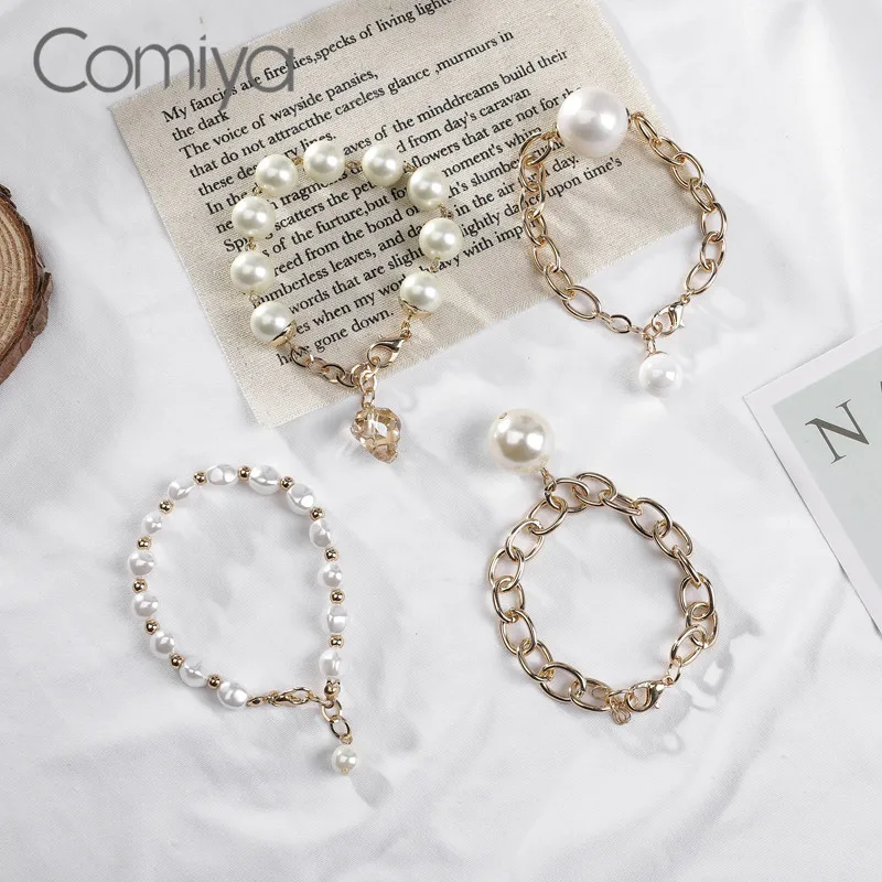 

Comiya Zinc Alloy Bracelets For Women Acrylic Pearls Accessories Beads Crystal Fashion Bracelet Pulseira Feminina Aliexpress
