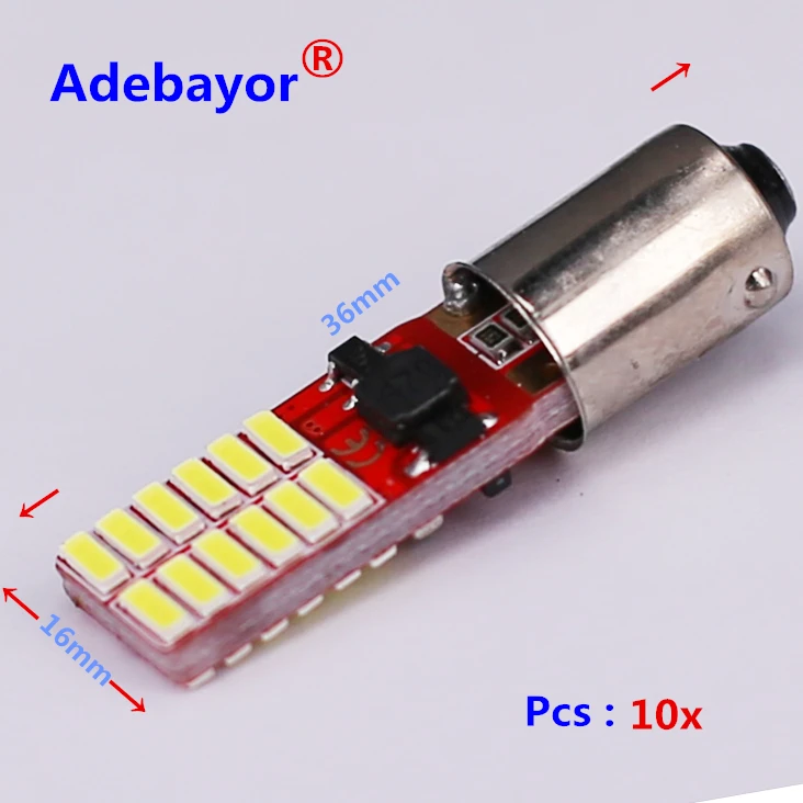 Автомобильный светодиодный светильник BA9S t4w h6w ba9 t11 Canbus 24 SMD 4014 без ошибок для