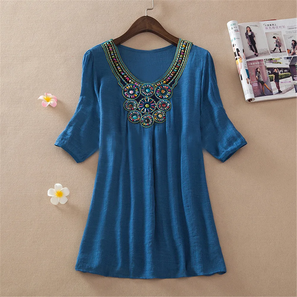 Autumn Women Blouse Plus Size 3XL Woman Clothing Autumn Brand Embroidery Blouse Shirt Casual Loose Oversized Top Chemise Femme (19)