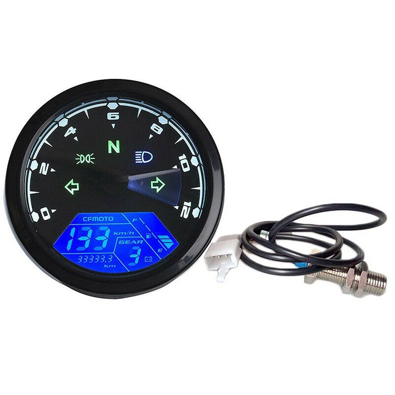 12V мотоциклов датчик ЖК-дисплей цифровой одометр спидометр Тахометры 12000 об/мин части