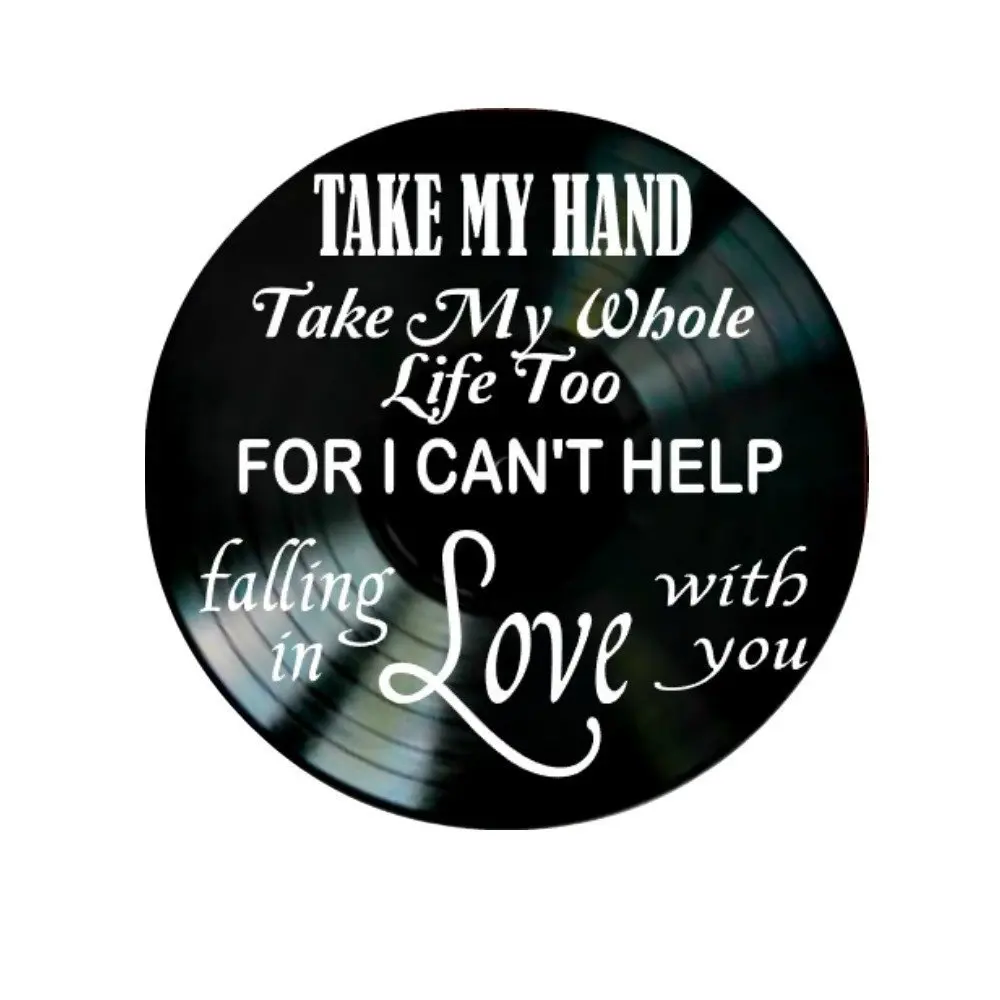 

Elvis song lyrics on a Vinyl Record Album Valentine Gift