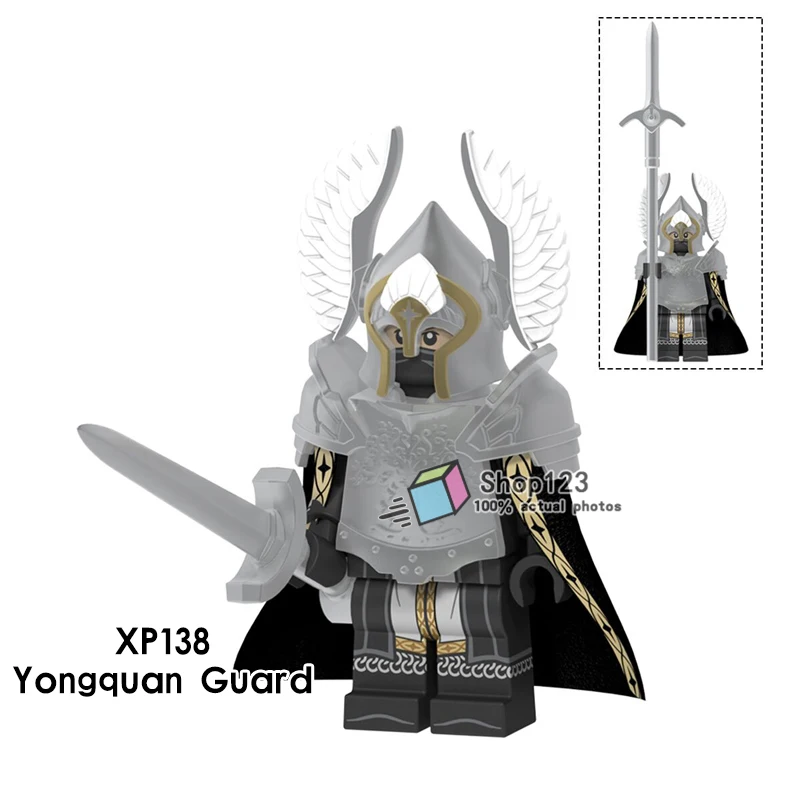 

Fountain Knight Armor Weapon Aragon Bonf Saruman Lord of the Rings Building Blocks Toys for Children Friend