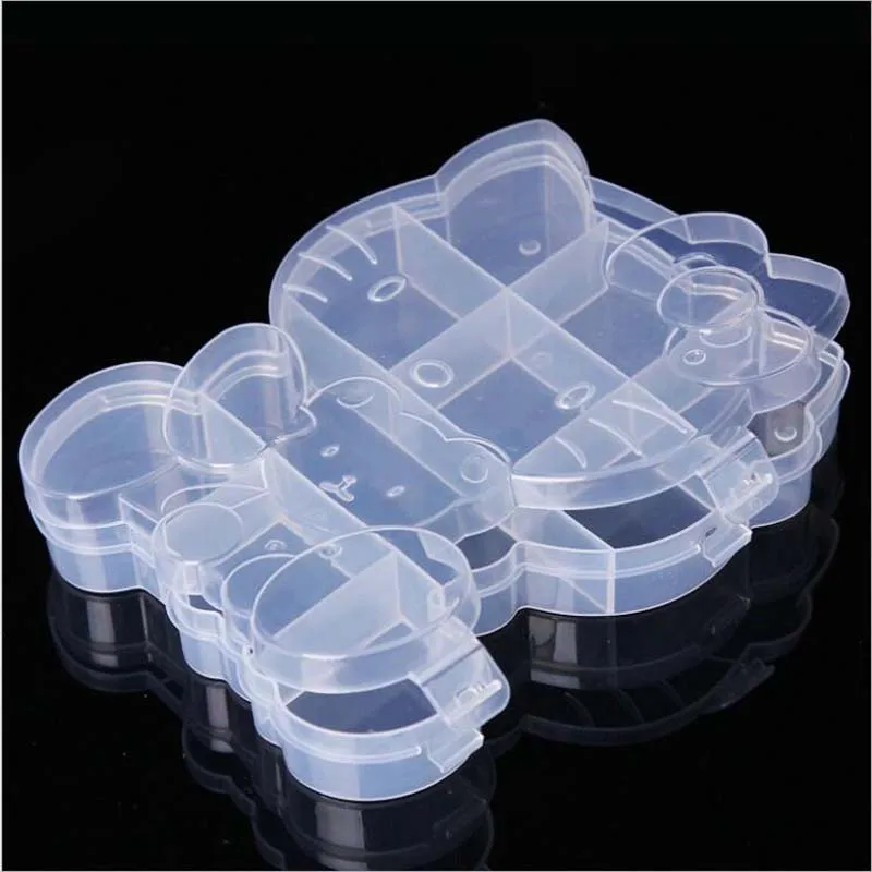 Cartoon Hello Kitty Clear Plastic Storage Box Jewelry Organizer Holder Cabinets For Small objects Cartoon Hello Kitty Clear Plastic Storage Box Jewelry Organizer Holder Cabinets For Small objects