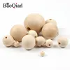 4-50mm Natural Wooden Beads Lead-free Wood Round Balls For Jewelry Making Diy Children Teething Spacer Wood Crafts ► Photo 2/4
