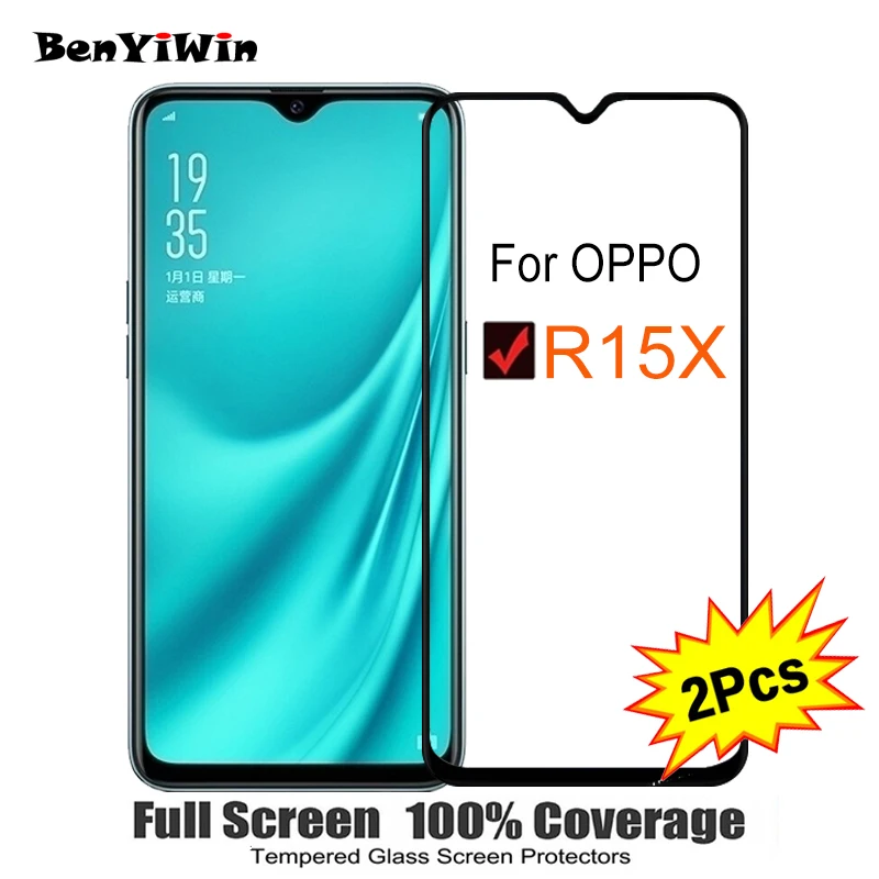 

2PCS Full Cover Screen Protector Tempered Glass For Oppo R15X 6.40" 9H Protective glass For Oppo R 15 x PBCM10 PBCT10 Film Case