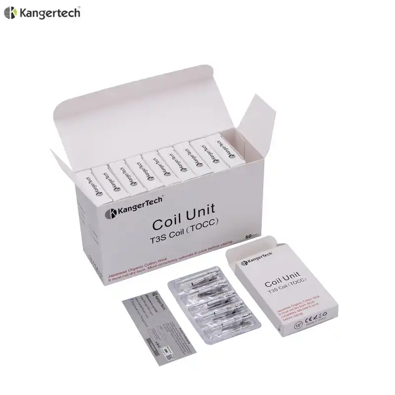 10 шт./лот Kanger TOCC японский хлопок T3S MT3S катушки головы 1.5ohm/1.8ohm/2.2ohm/2.5ohm для Kangertech T3S MT3S Атомайзер - изображение