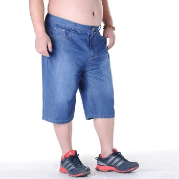 

New Arrival Men's Summer Thin Loose Casual Denim Shorts Famous Brand High Waist Cooton Pants Super Large Male Size 36-40 41-50