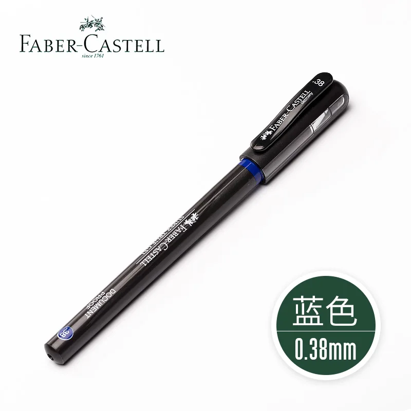 5 шт немецкая FABER-CASTELL супер настоящая гелевая ручка 0,38/0,5 мм черная Водонепроницаемая ручка для подписи - Цвет: 0.38mm BLUE