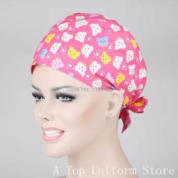 

2018 Medical Clothing Jalecos Surgical Cap Scrub Caps For Women Doctors And Nurse ,restaurant ,kitchen Working 100% Cotton B152