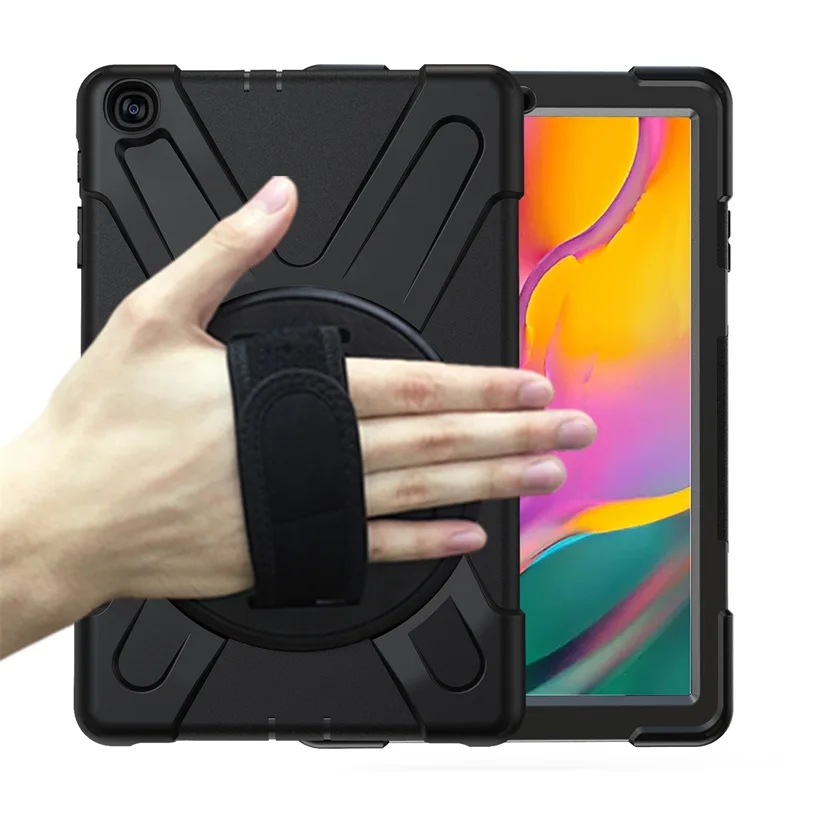 Для Galaxy Tab A 10,1 чехол, ударопрочный сверхпрочный защитный чехол для samsung Galaxy Tab A 10,1 T510 T515 - Цвет: Black kickstand