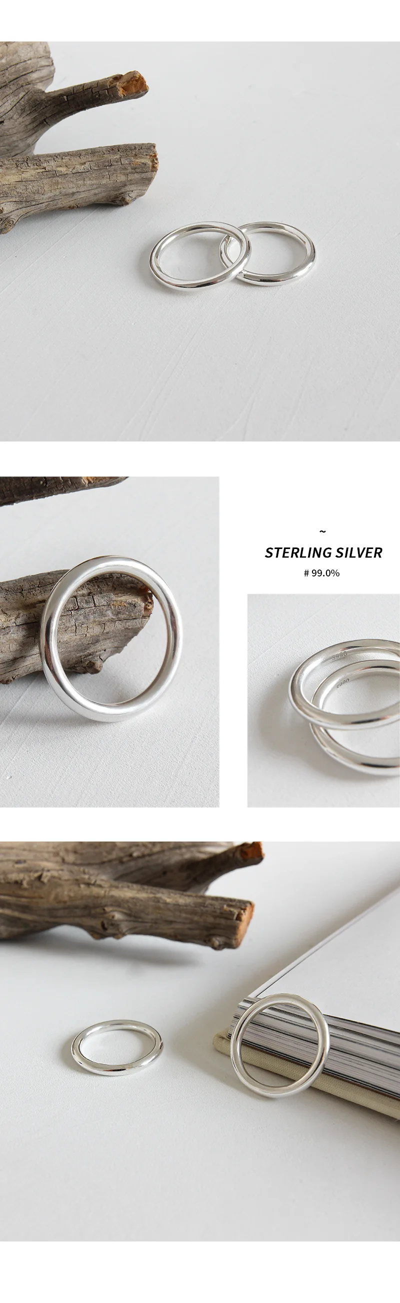 HFYK CHIC S990 кольца из серебра 925 пробы для женщин, высокое качество, простое круглое серебряное кольцо bague homme anel prata 925 anello anei