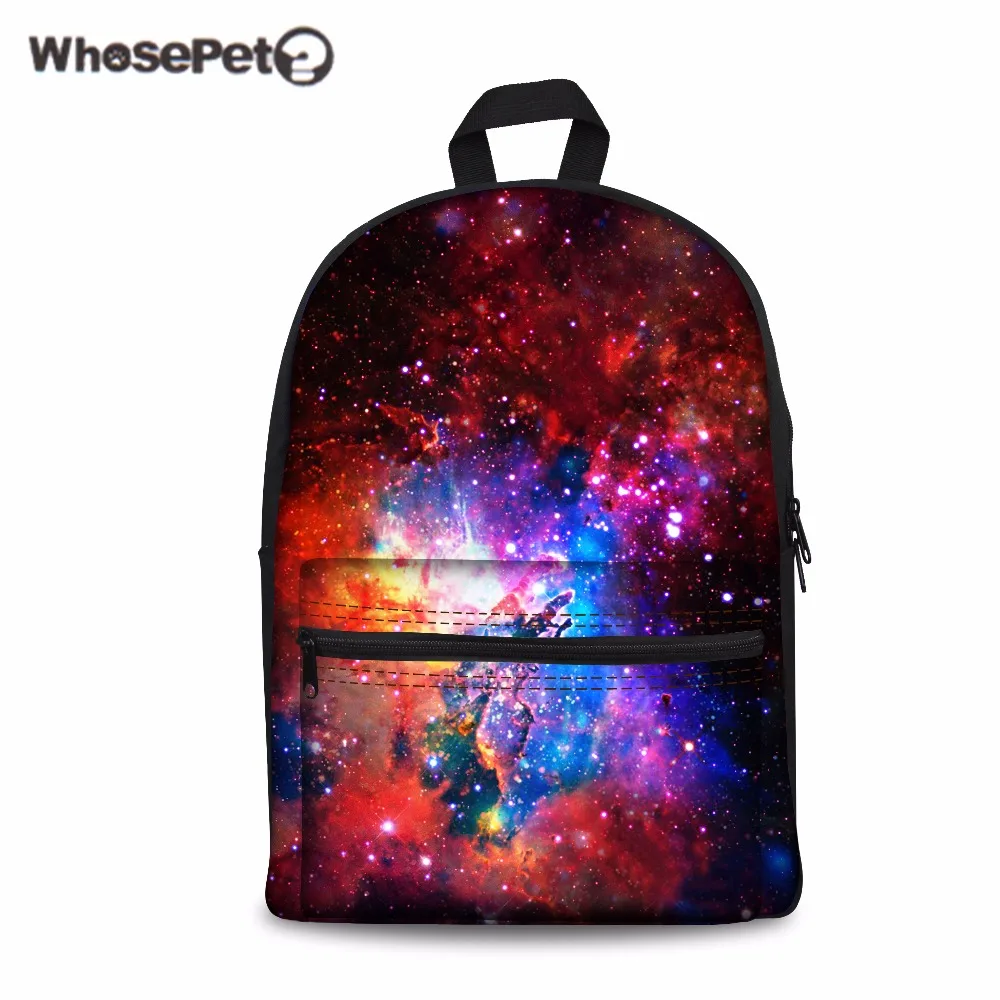 

WHOSEPET Galaxy Girls Fashion Schoolbags Causal Backpacks for Boys Men Starry Sky Pattern Women's Canvas Travel Shoulder Bags